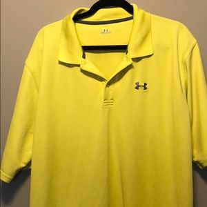 Under Armour yellow polo w/ grey emblem